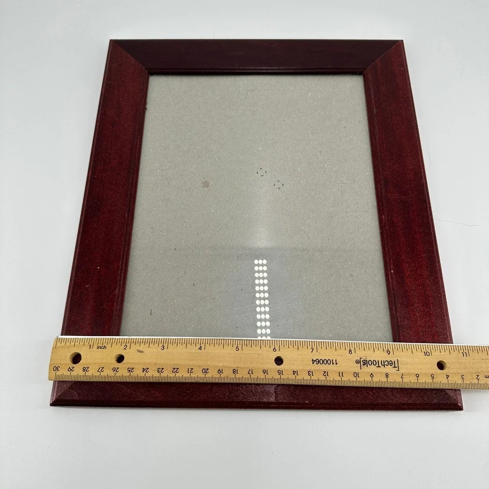 Cherry Wood Finish 8x10 Picture Frame Beveled Tabletop Wall Mount Decor